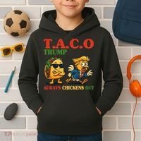 Funny Taco Trump Always Chickens Out Kids Hoodie thumb 2