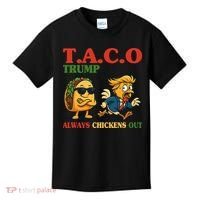 Funny Taco Trump Always Chickens Out Kids T-Shirt thumb 0