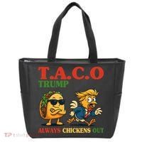Funny Taco Trump Always Chickens Out Tote Bag thumb 0