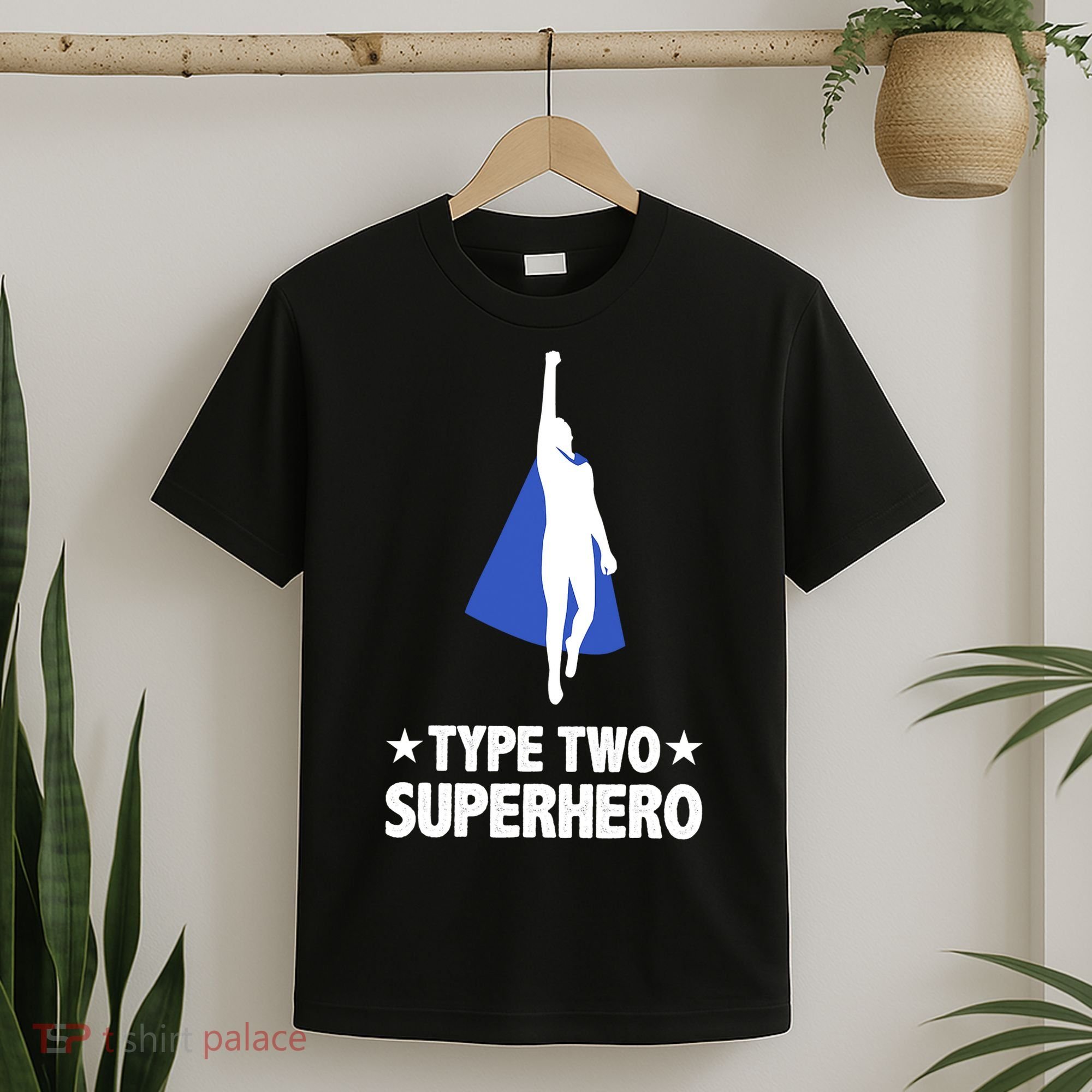 Funny Type Two Superhero T2D Diabetes Awareness T-Shirt