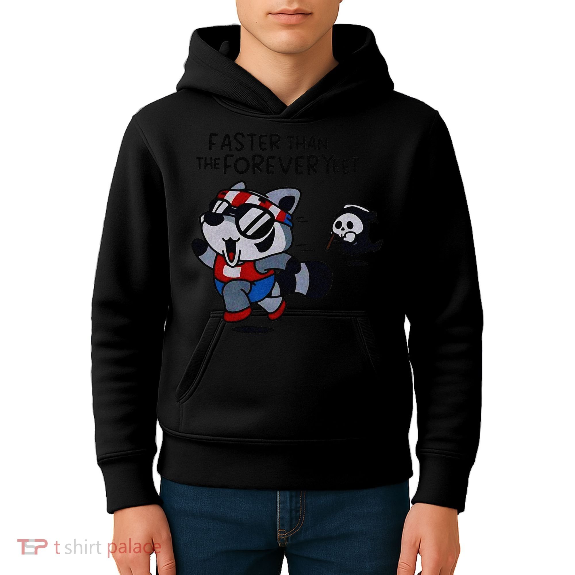 Faster Than The Forever Yeet Run Away Faster Kids Hoodie