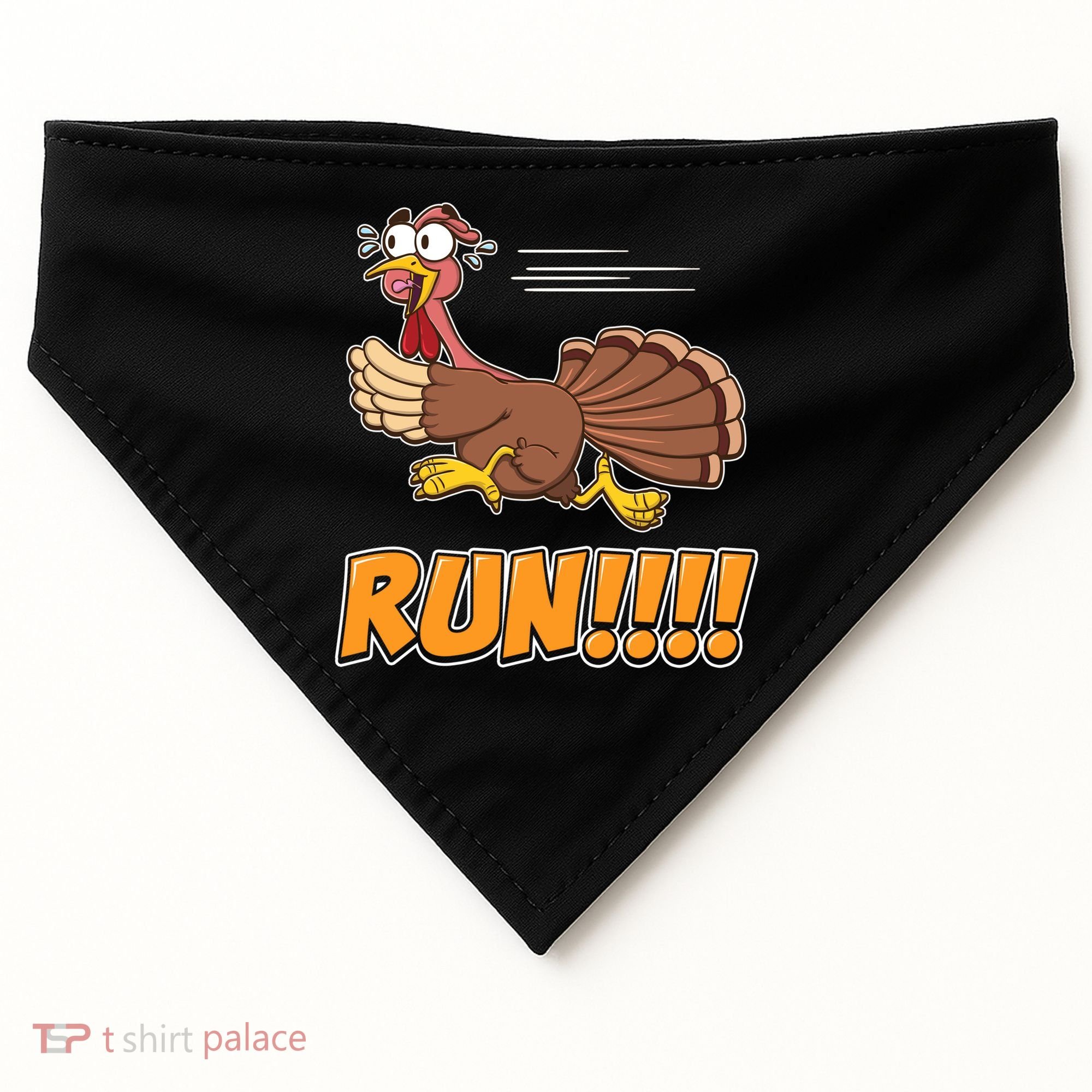 Funny Turkey Thanksgiving Family Funny Gift Trot Run! USA-Made Doggie Bandana