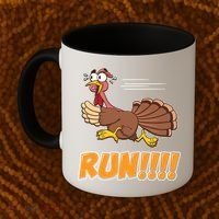Funny Turkey Thanksgiving Family Funny Gift Trot Run! Coffee Mug thumb 2