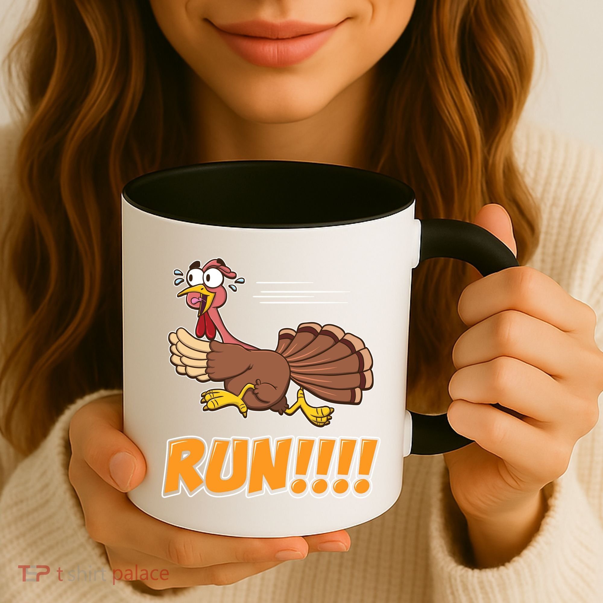 Funny Turkey Thanksgiving Family Funny Gift Trot Run! Coffee Mug