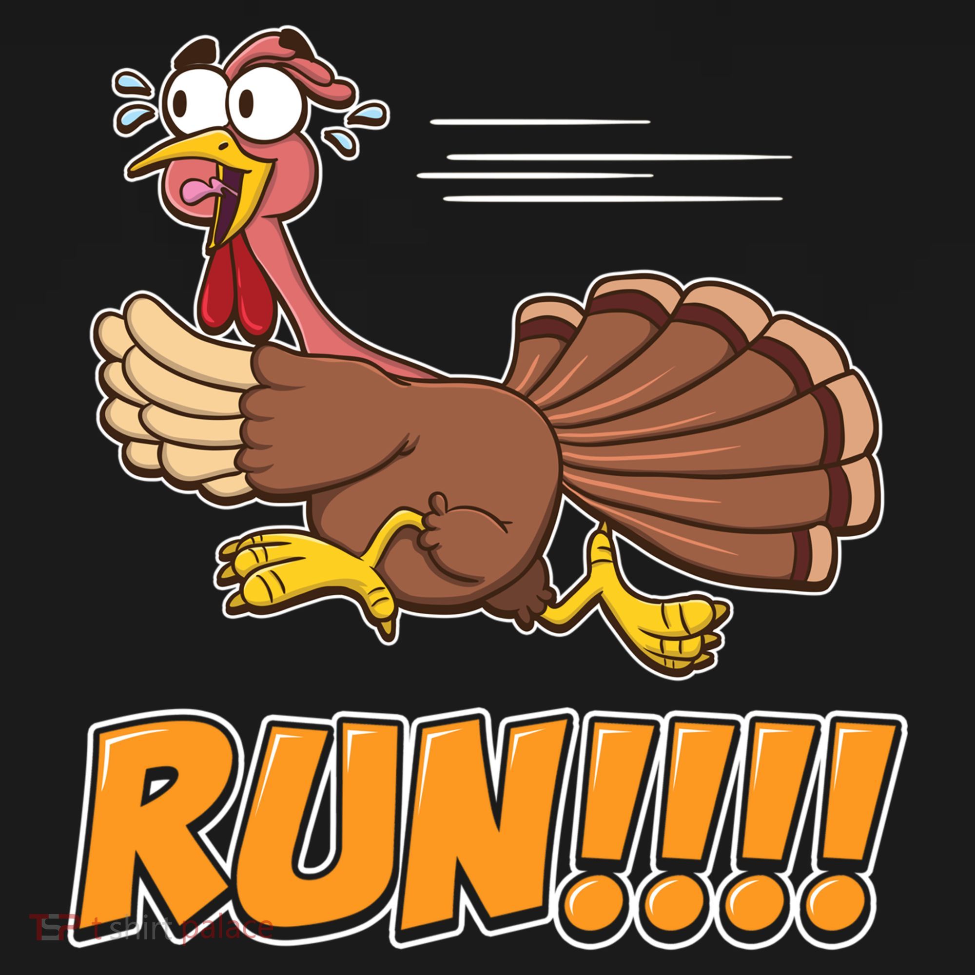 Funny Turkey Thanksgiving Family Funny Gift Trot Run! Women's Hoodie