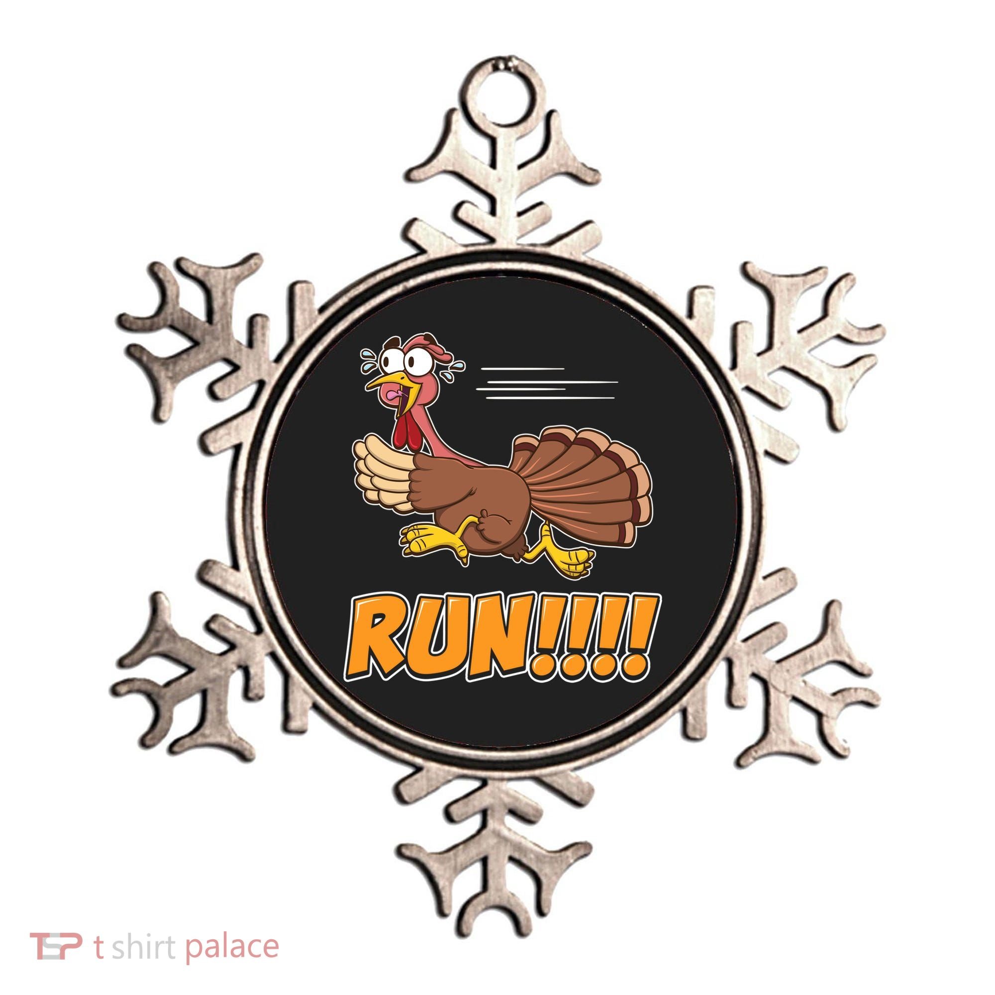 Funny Turkey Thanksgiving Family Funny Gift Trot Run! Ornament