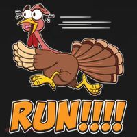 Funny Turkey Thanksgiving Family Funny Gift Trot Run! Ornament thumb 1