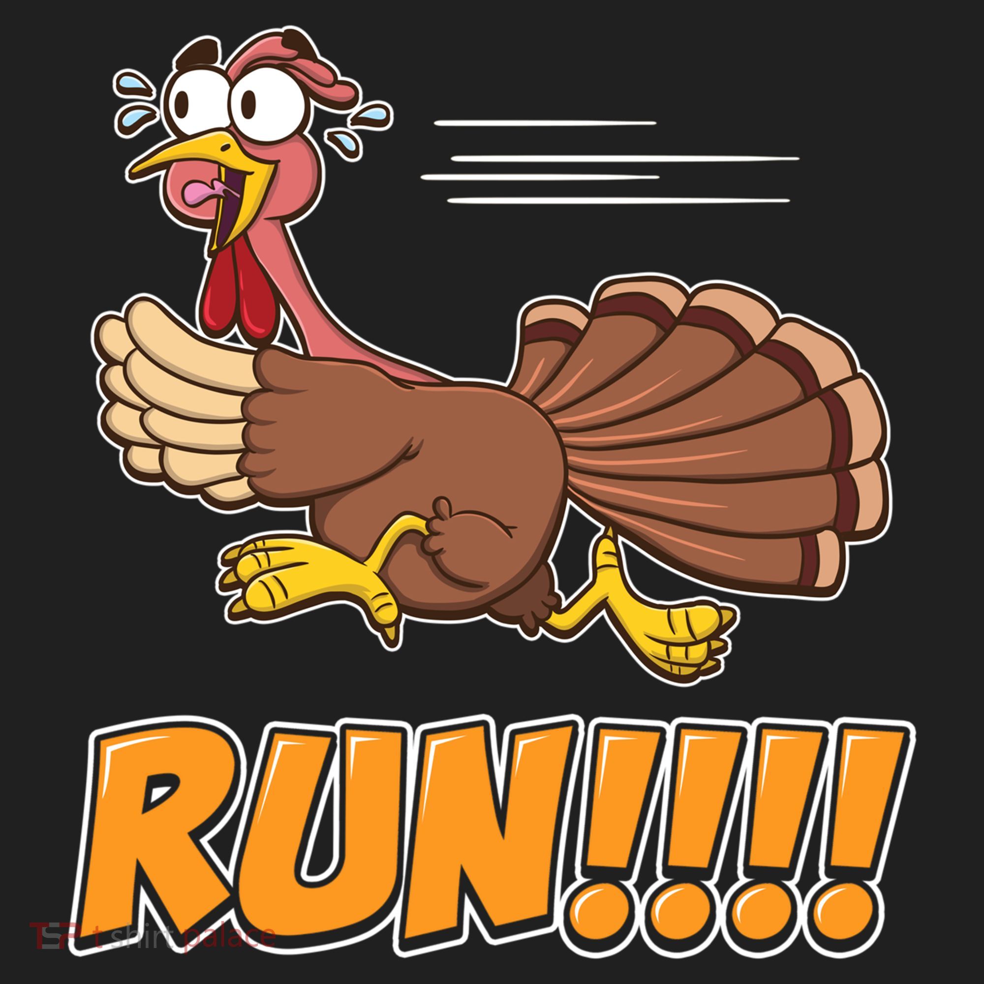 Funny Turkey Thanksgiving Family Funny Gift Trot Run! Golf Towel