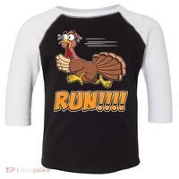 Funny Turkey Thanksgiving Family Funny Gift Trot Run! Toddler Fine Jersey T-Shirt thumb 0