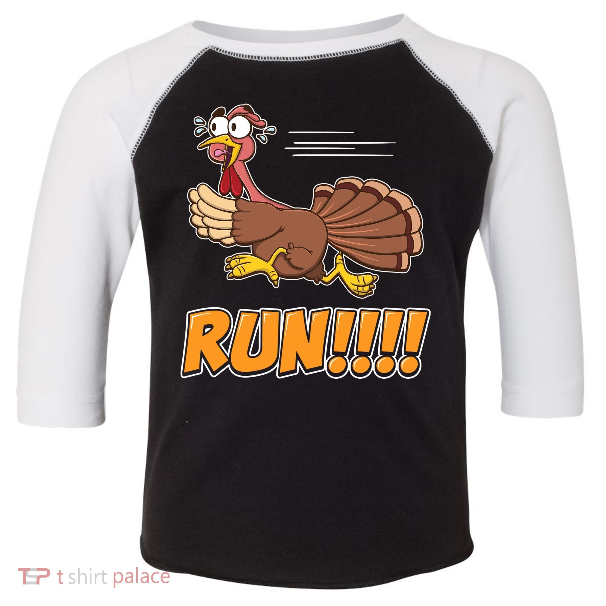 Funny Turkey Thanksgiving Family Funny Gift Trot Run! Toddler Fine Jersey T-Shirt