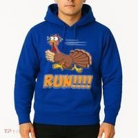 Funny Turkey Thanksgiving Family Funny Gift Trot Run! Hoodie thumb 2
