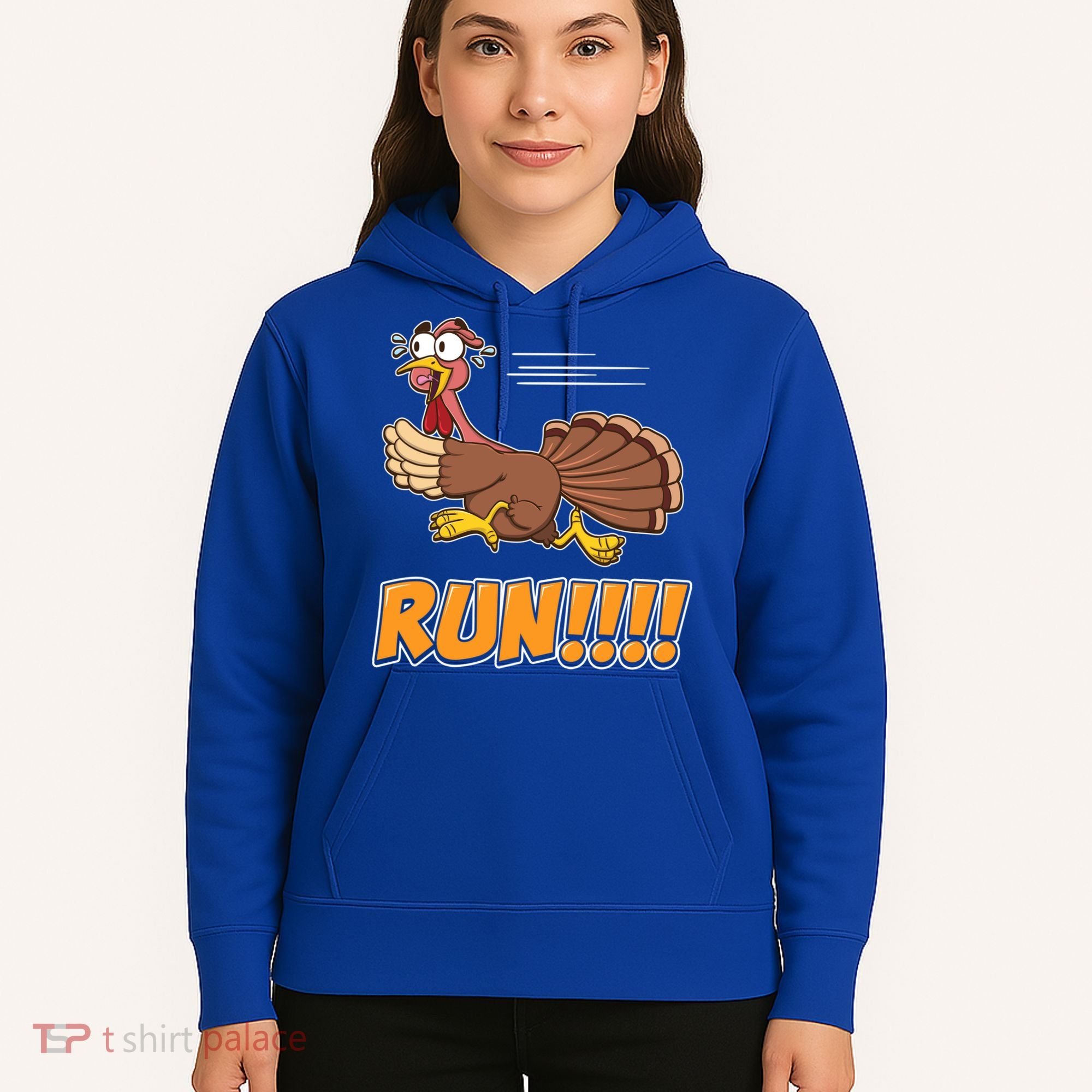 Funny Turkey Thanksgiving Family Funny Gift Trot Run! Hoodie