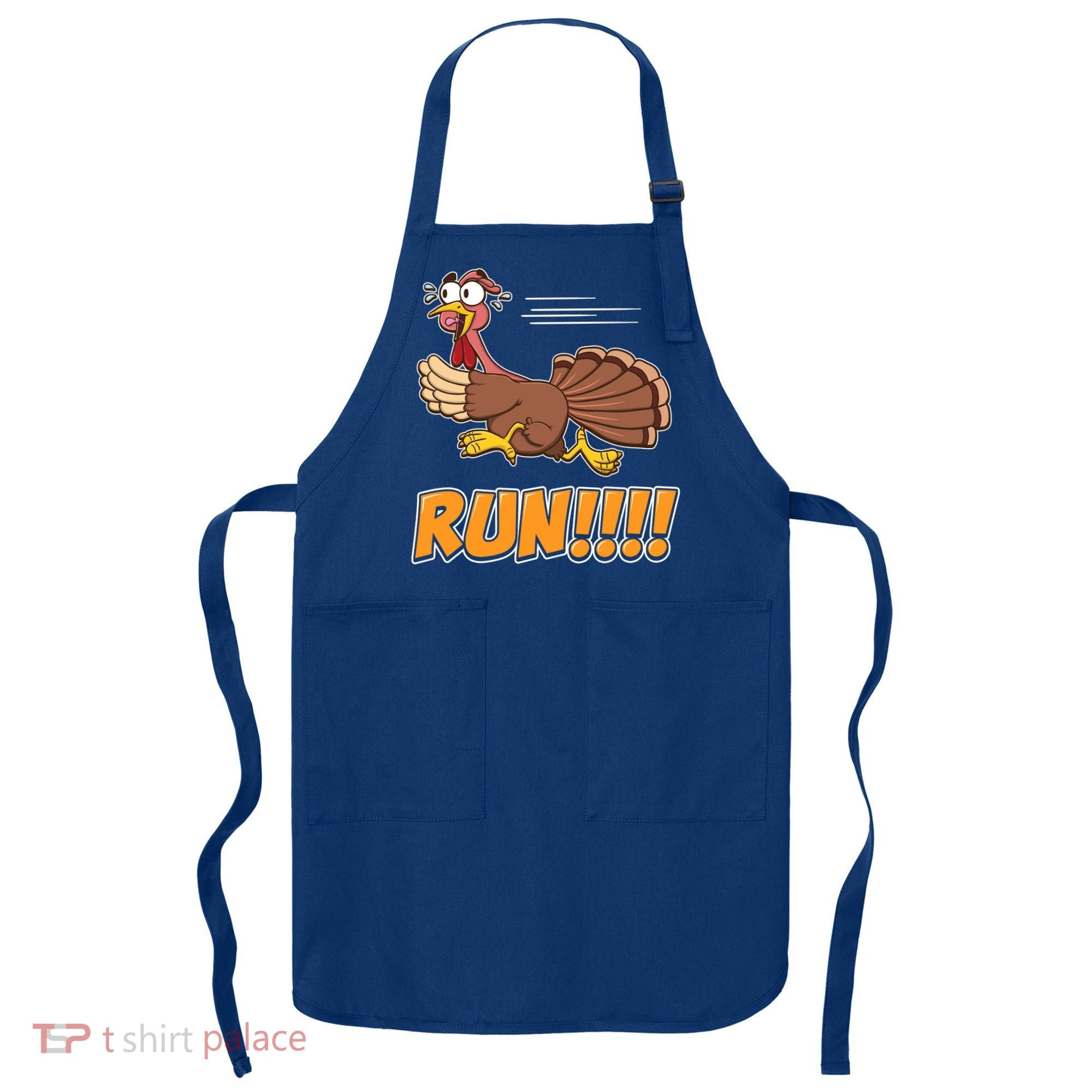 Funny Turkey Thanksgiving Family Funny Gift Trot Run! Apron