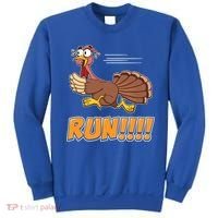 Funny Turkey Thanksgiving Family Funny Gift Trot Run! Sweatshirt thumb 0