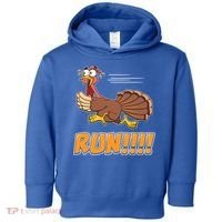 Funny Turkey Thanksgiving Family Funny Gift Trot Run! Toddler Hoodie thumb 0