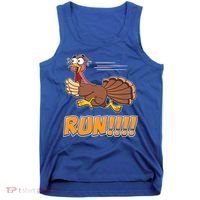Funny Turkey Thanksgiving Family Funny Gift Trot Run! Tank Top thumb 0