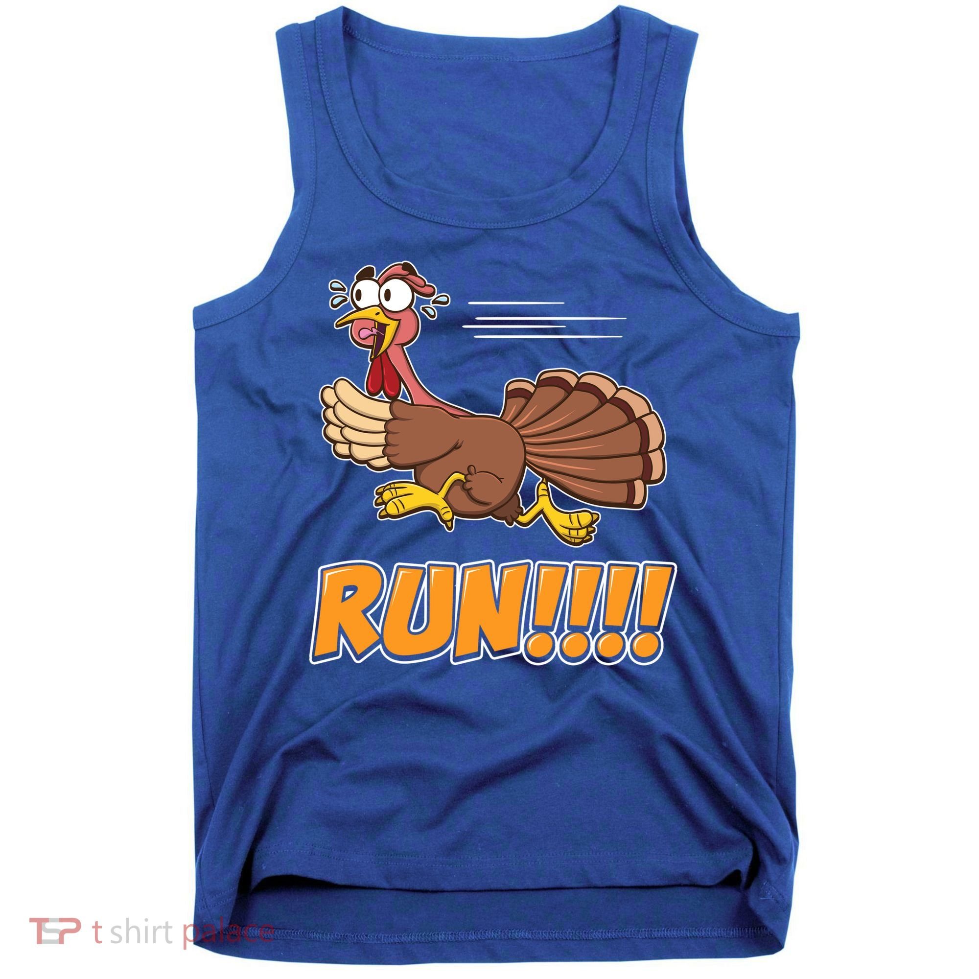 Funny Turkey Thanksgiving Family Funny Gift Trot Run! Tank Top