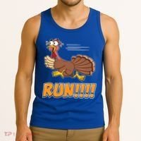 Funny Turkey Thanksgiving Family Funny Gift Trot Run! Tank Top thumb 3