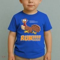 Funny Turkey Thanksgiving Family Funny Gift Trot Run! Toddler T-Shirt thumb 2