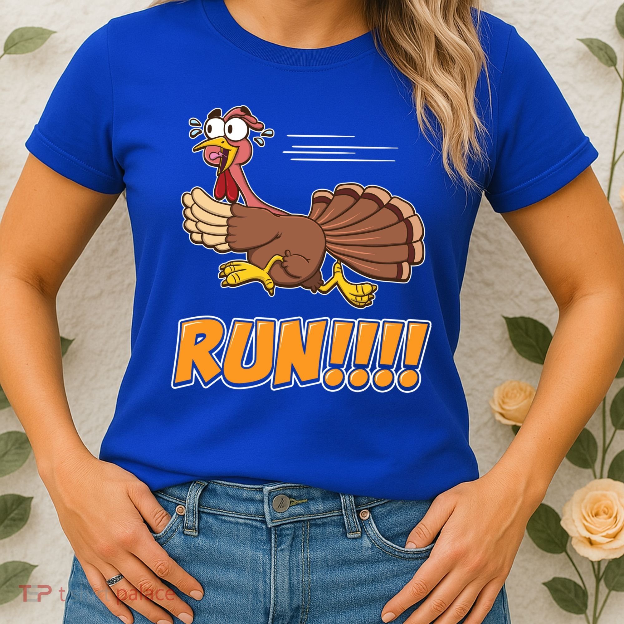 Funny Turkey Thanksgiving Family Funny Gift Trot Run! Women's T-Shirt