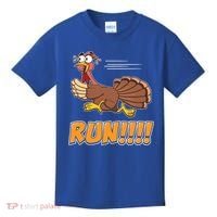 Funny Turkey Thanksgiving Family Funny Gift Trot Run! Kids T-Shirt thumb 0