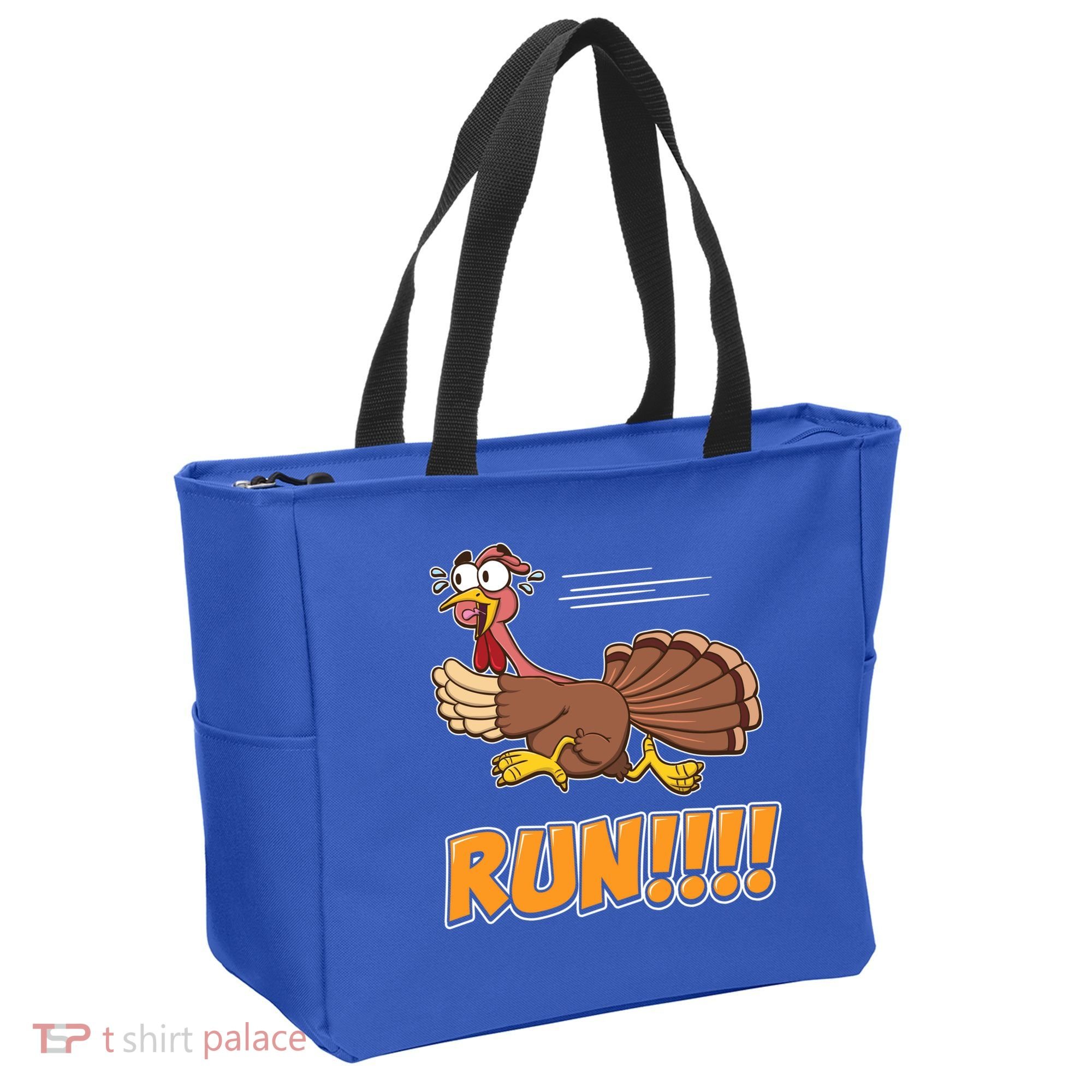 Funny Turkey Thanksgiving Family Funny Gift Trot Run! Tote Bag