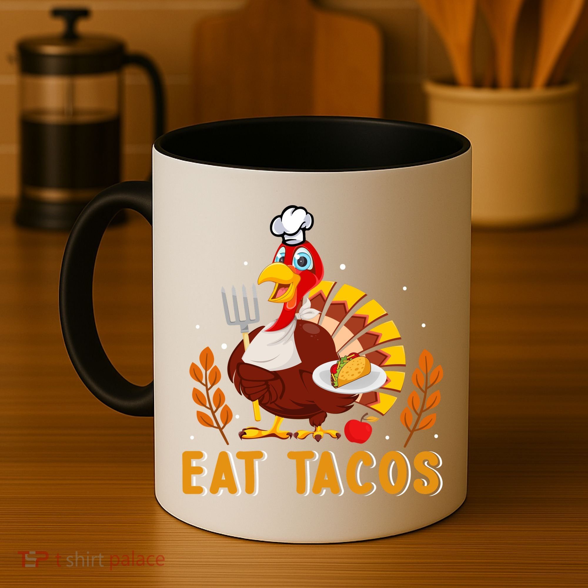 Funny Thanksgiving Turkey Eat Tacos Coffee Mug