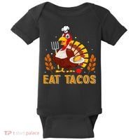 Funny Thanksgiving Turkey Eat Tacos Baby Bodysuit thumb 0