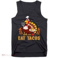 Funny Thanksgiving Turkey Eat Tacos Tank Top thumb 0