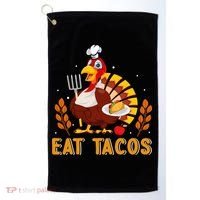 Funny Thanksgiving Turkey Eat Tacos Golf Towel thumb 0