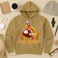 Funny Thanksgiving Turkey Eat Tacos Hoodie thumb 3