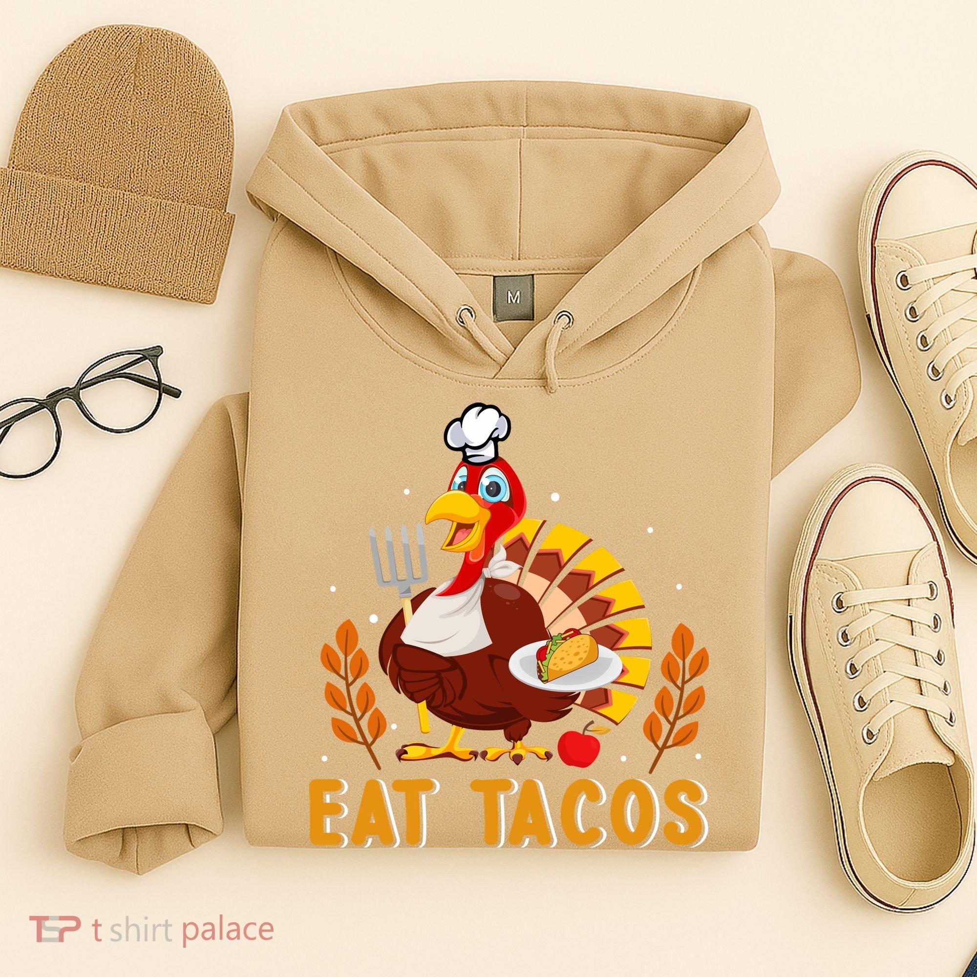 Funny Thanksgiving Turkey Eat Tacos Hoodie