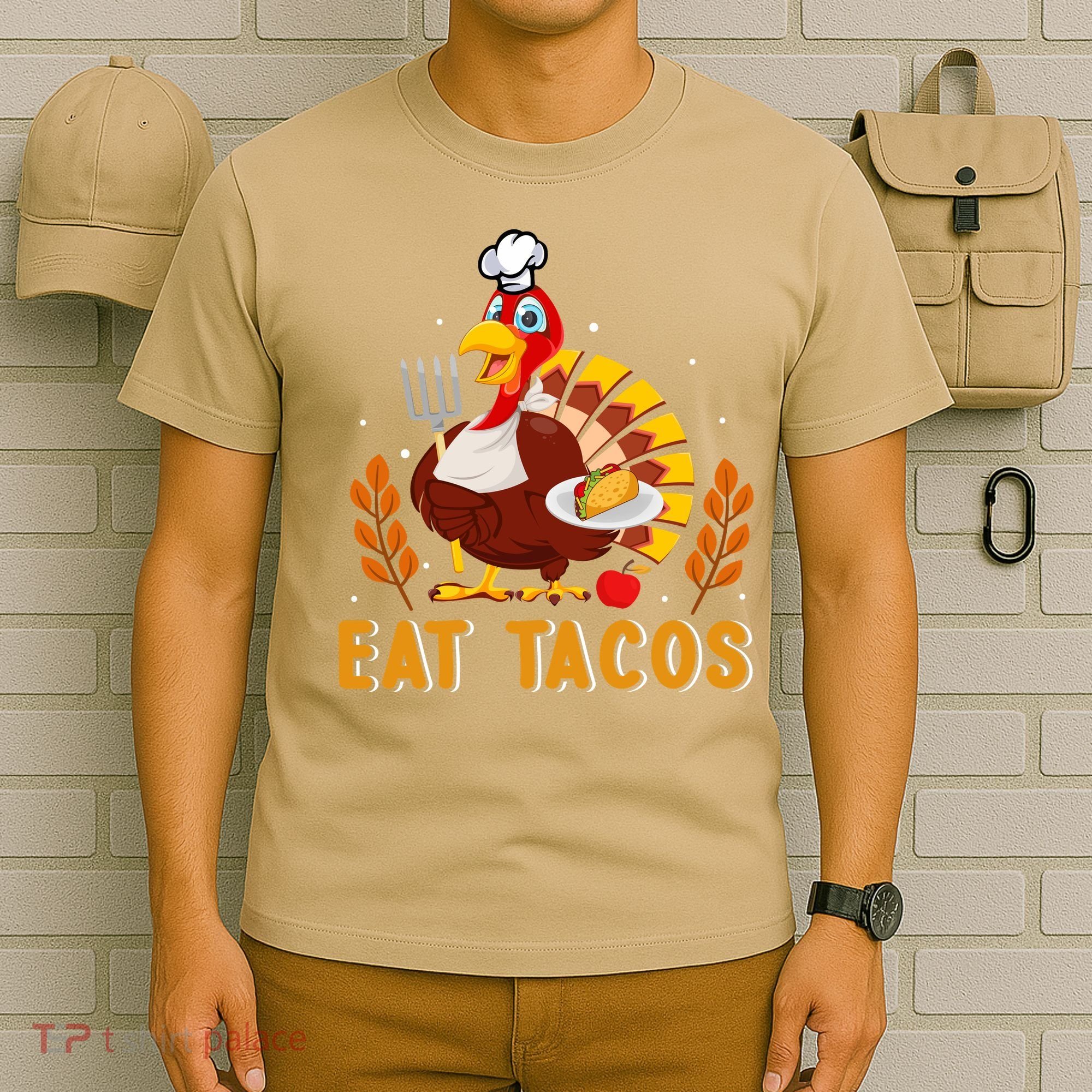 Funny Thanksgiving Turkey Eat Tacos T-Shirt