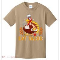 Funny Thanksgiving Turkey Eat Tacos Kids T-Shirt thumb 0