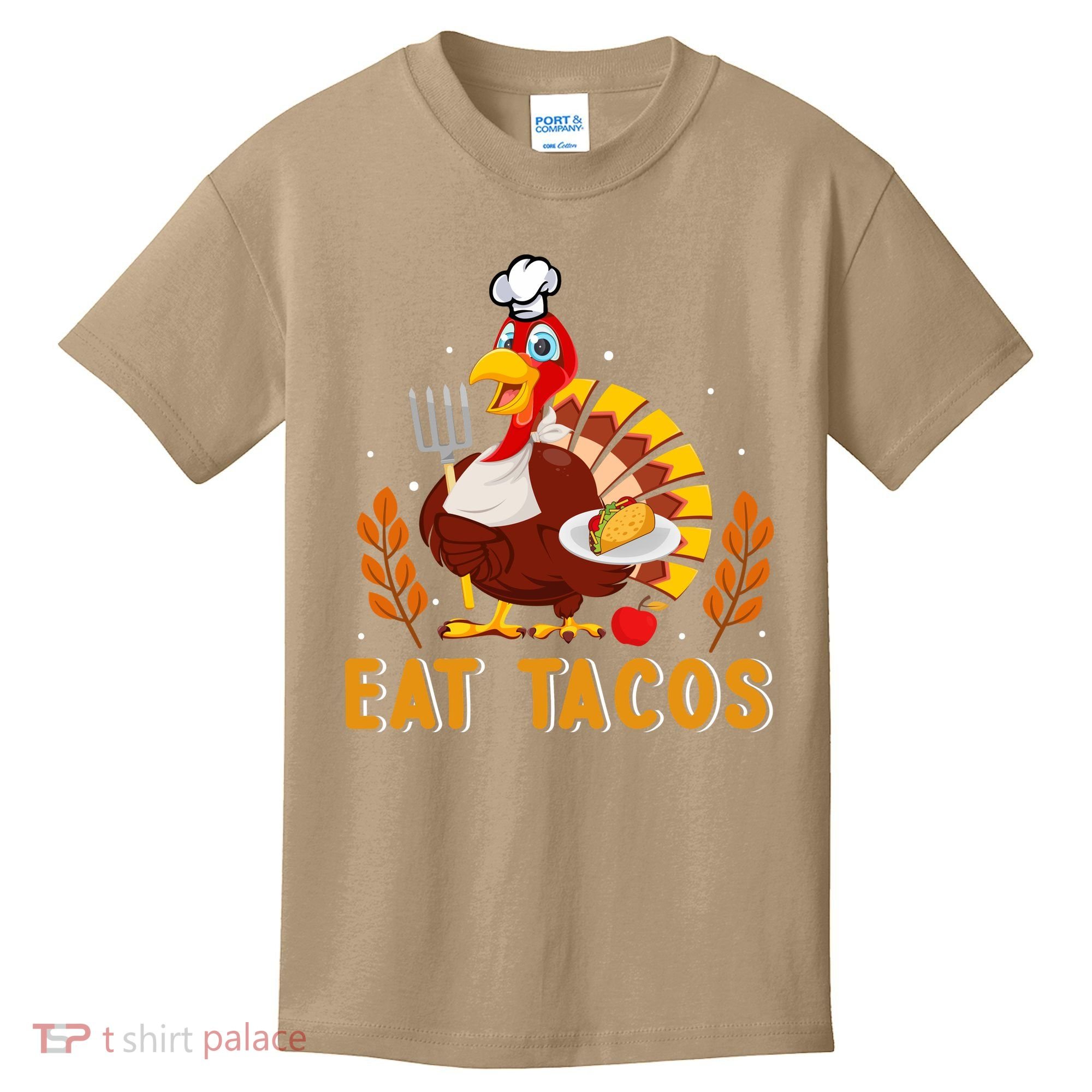 Funny Thanksgiving Turkey Eat Tacos Kids T-Shirt