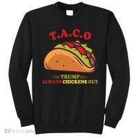 Funny Taco Trump Always Chickens Out Sweatshirt thumb 0