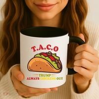 Funny Taco Trump Always Chickens Out Coffee Mug thumb 3
