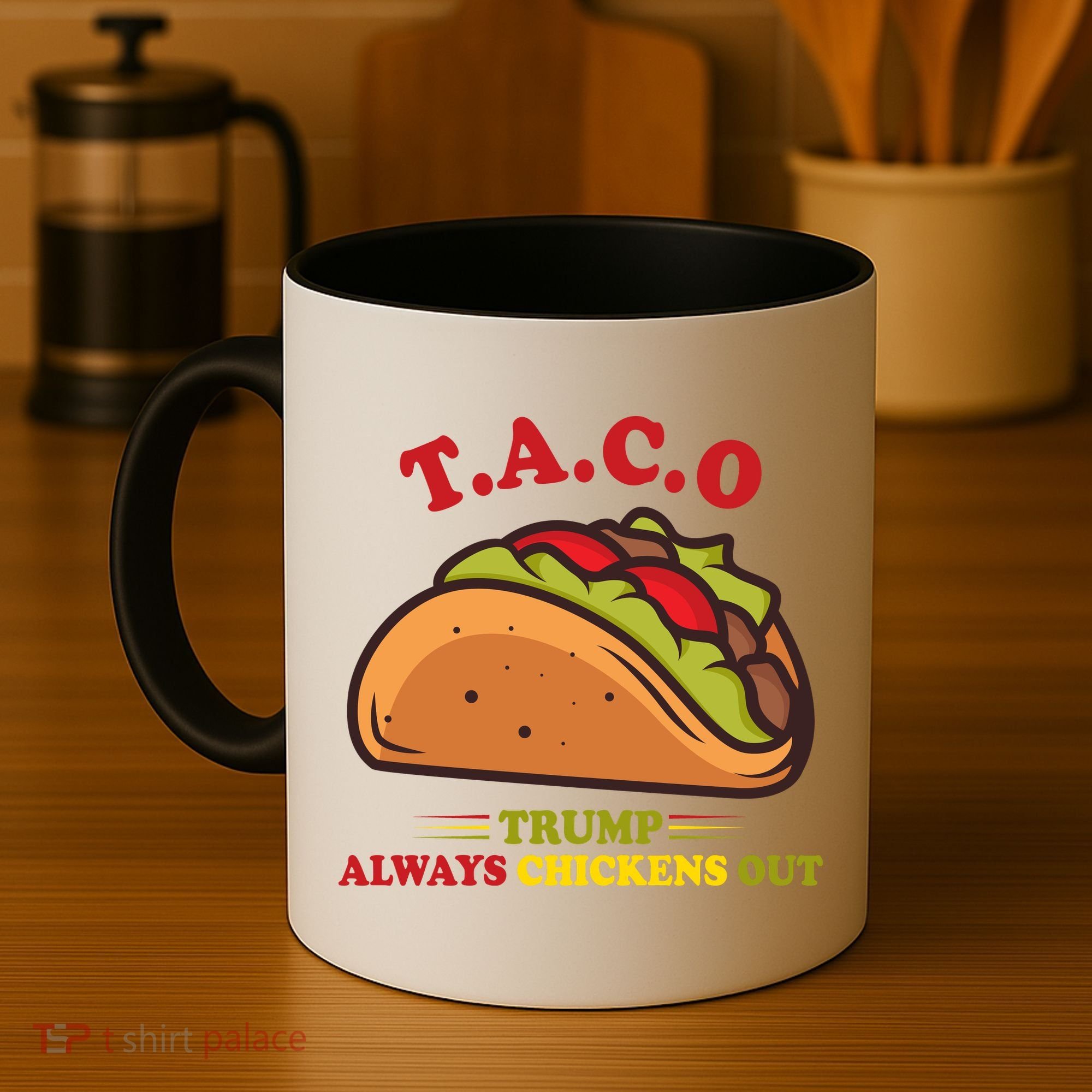 Funny Taco Trump Always Chickens Out Coffee Mug