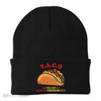 Funny Taco Trump Always Chickens Out Beanie thumb 0