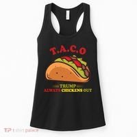 Funny Taco Trump Always Chickens Out Women's Tank Top thumb 0