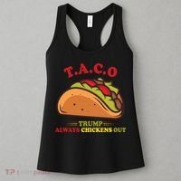 Funny Taco Trump Always Chickens Out Women's Tank Top thumb 3