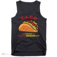 Funny Taco Trump Always Chickens Out Tank Top thumb 0