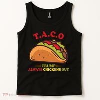 Funny Taco Trump Always Chickens Out Tank Top thumb 2