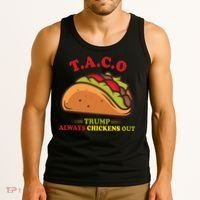 Funny Taco Trump Always Chickens Out Tank Top thumb 3