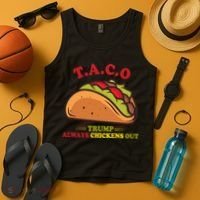 Funny Taco Trump Always Chickens Out Tank Top thumb 4