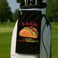 Funny Taco Trump Always Chickens Out Golf Towel thumb 2