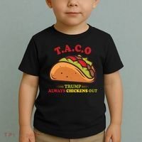 Funny Taco Trump Always Chickens Out Toddler T-Shirt thumb 2