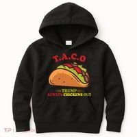 Funny Taco Trump Always Chickens Out Kids Hoodie thumb 0