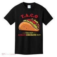 Funny Taco Trump Always Chickens Out Kids T-Shirt thumb 0