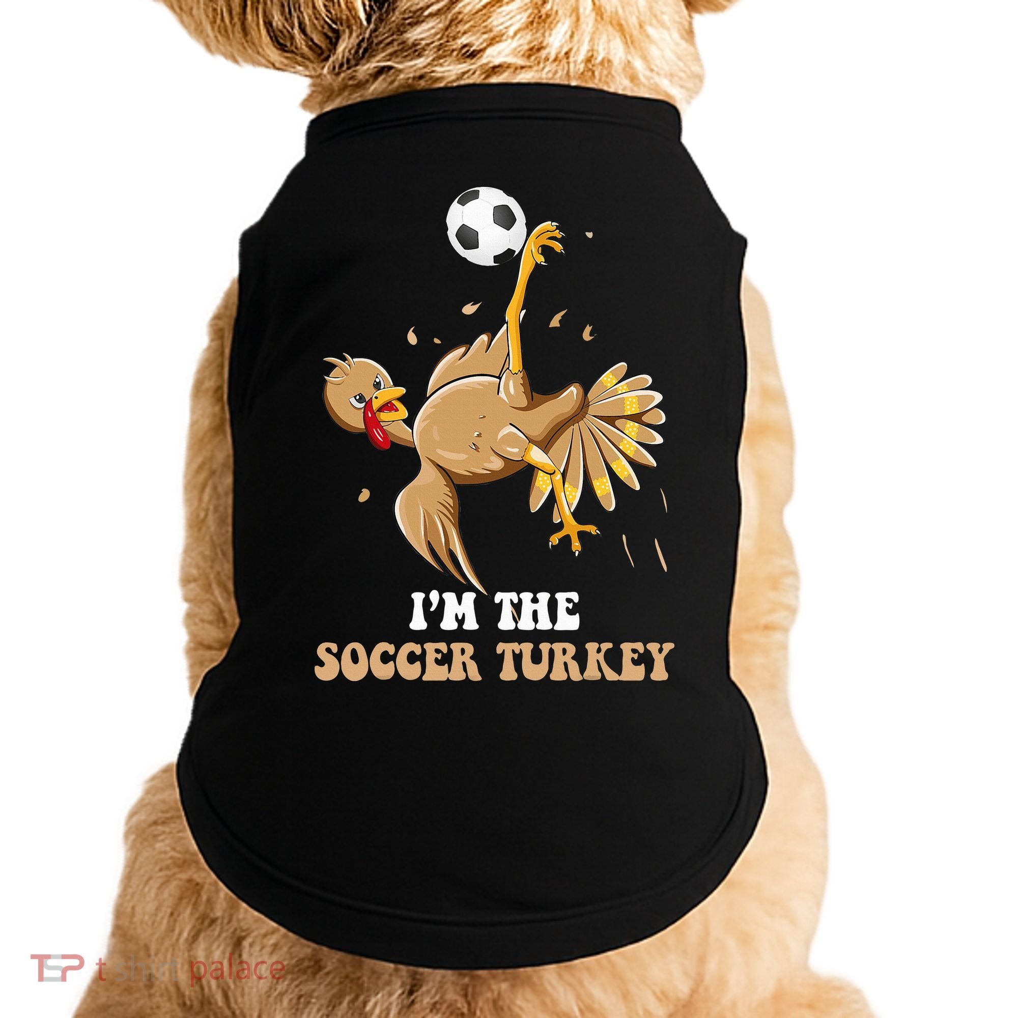 Funny Thanksgiving Turkey Soccer Doggie Tank
